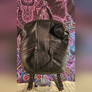 Jessica Simpson Black Faux Leather Backpack